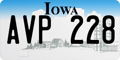 IA license plate AVP228