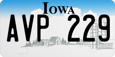 IA license plate AVP229