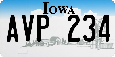 IA license plate AVP234