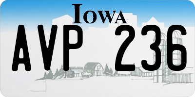 IA license plate AVP236