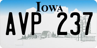 IA license plate AVP237