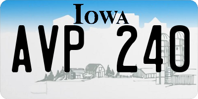 IA license plate AVP240