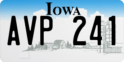 IA license plate AVP241