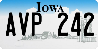 IA license plate AVP242
