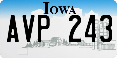 IA license plate AVP243