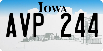 IA license plate AVP244