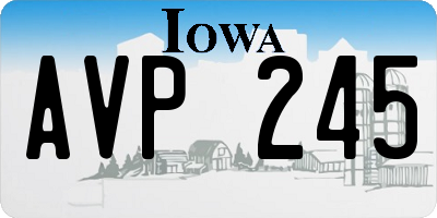 IA license plate AVP245