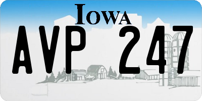 IA license plate AVP247