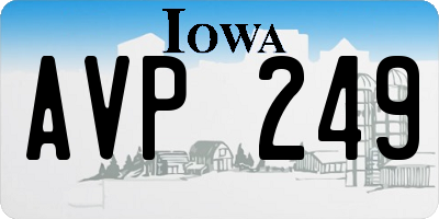IA license plate AVP249