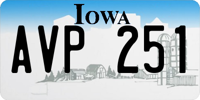 IA license plate AVP251