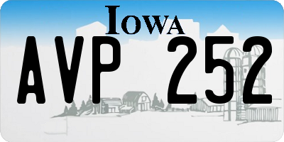 IA license plate AVP252