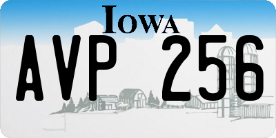 IA license plate AVP256