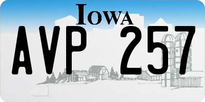 IA license plate AVP257