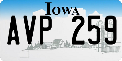 IA license plate AVP259