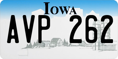 IA license plate AVP262