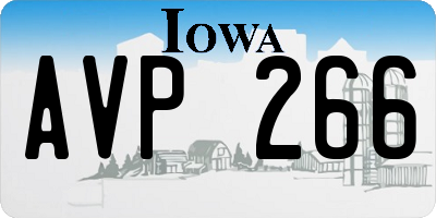 IA license plate AVP266