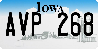 IA license plate AVP268