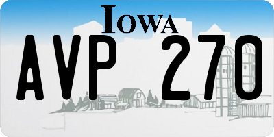 IA license plate AVP270