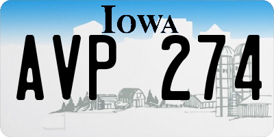 IA license plate AVP274