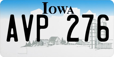 IA license plate AVP276