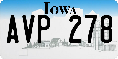 IA license plate AVP278