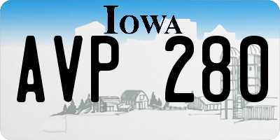 IA license plate AVP280