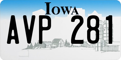 IA license plate AVP281