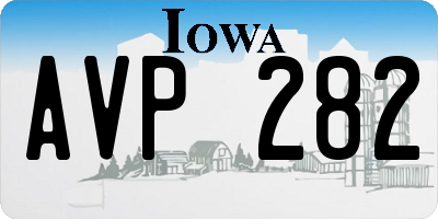 IA license plate AVP282