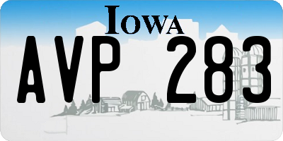 IA license plate AVP283