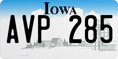 IA license plate AVP285
