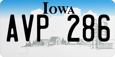 IA license plate AVP286