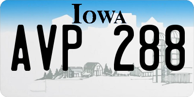 IA license plate AVP288