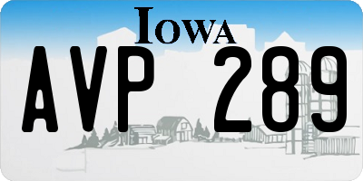 IA license plate AVP289