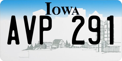 IA license plate AVP291