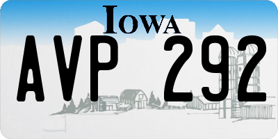 IA license plate AVP292