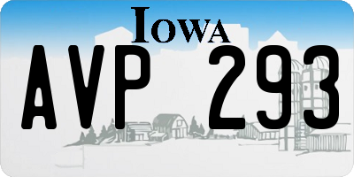 IA license plate AVP293