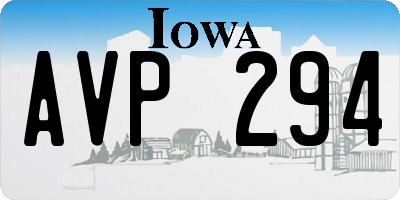 IA license plate AVP294