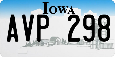 IA license plate AVP298