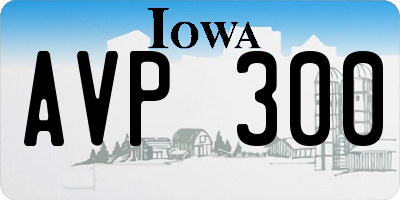 IA license plate AVP300