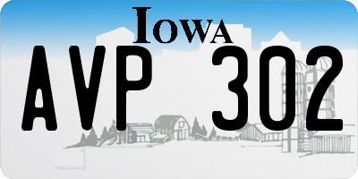 IA license plate AVP302