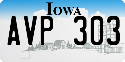 IA license plate AVP303
