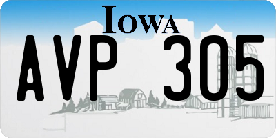 IA license plate AVP305