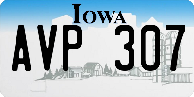 IA license plate AVP307