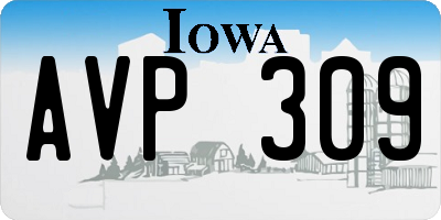 IA license plate AVP309