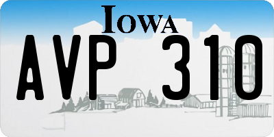 IA license plate AVP310