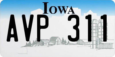 IA license plate AVP311