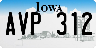 IA license plate AVP312