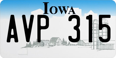 IA license plate AVP315