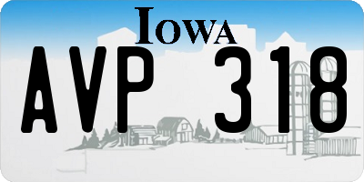 IA license plate AVP318