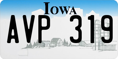 IA license plate AVP319